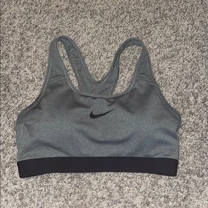 gray nike racerback sports bra